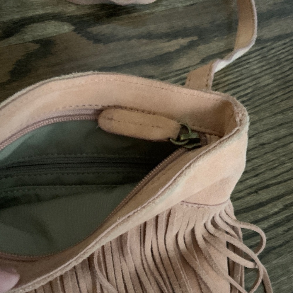 Margot Tan Suede Fringe Crossbody Bag - Picture 4 of 6